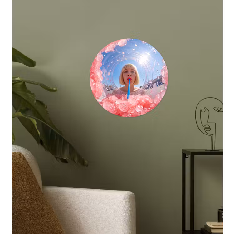 Behangcirkel - Vrouw - Drank - Zomer - Roze - Blauw — 3