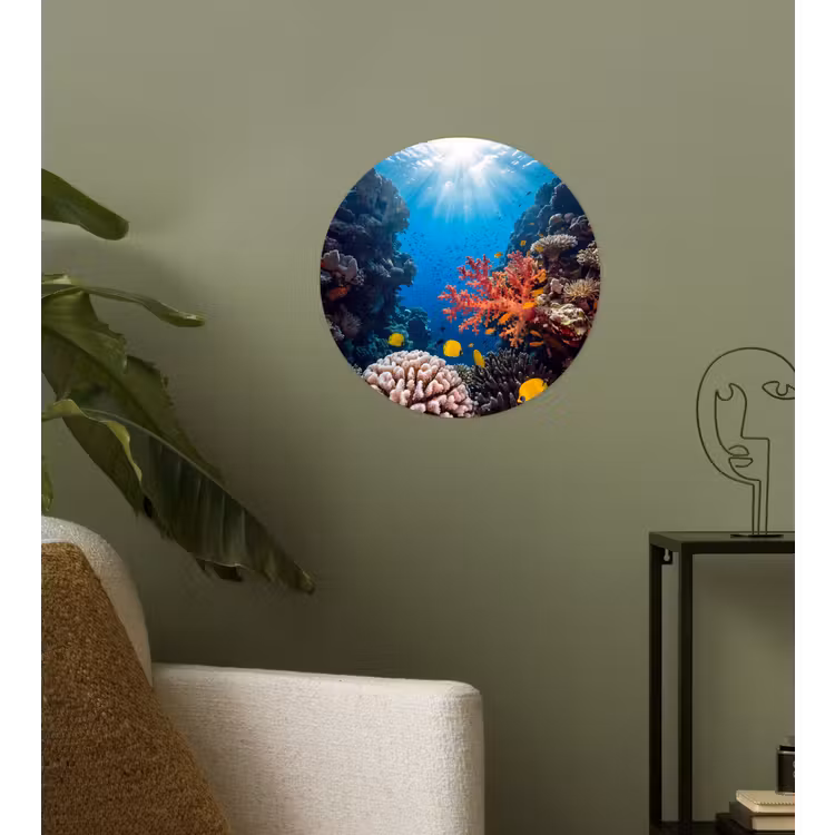 Behangcirkel - Zee - Koraalrif - Natuur - Levendig - Blauw — 3