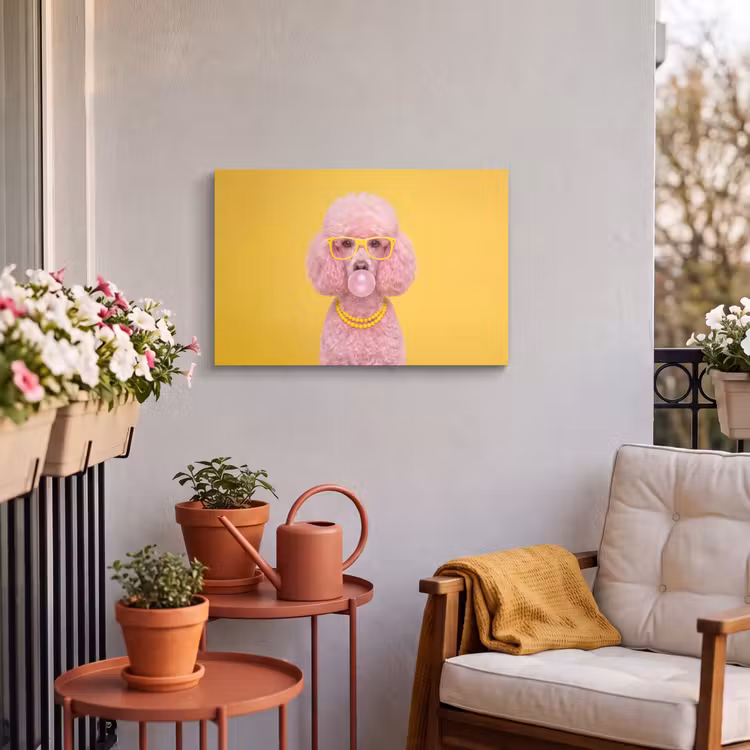 Buiten canvas - Hond - Kauwgum - Dieren - Modern - Roze — 3