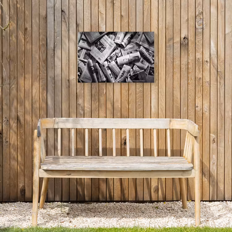 Buiten canvas - Krant - Stapel - Nieuws - Zwart-wit — 3