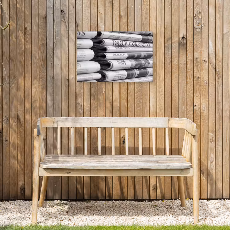 Buiten canvas - Krant - Stapel - Nieuws - Zwart-wit - Media — 3