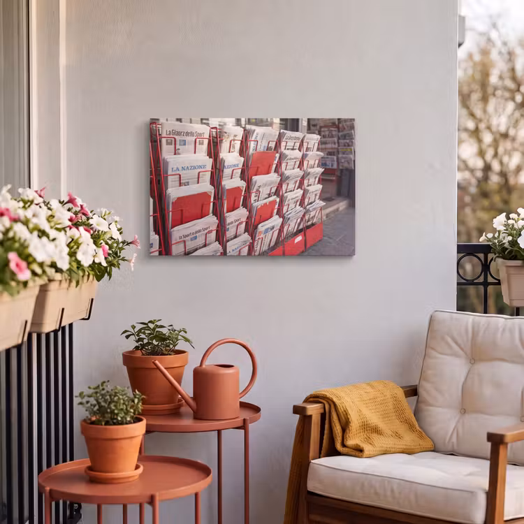 Buiten canvas - Kranten - Rek - Stedelijk - Dagelijks leven - Rood — 4