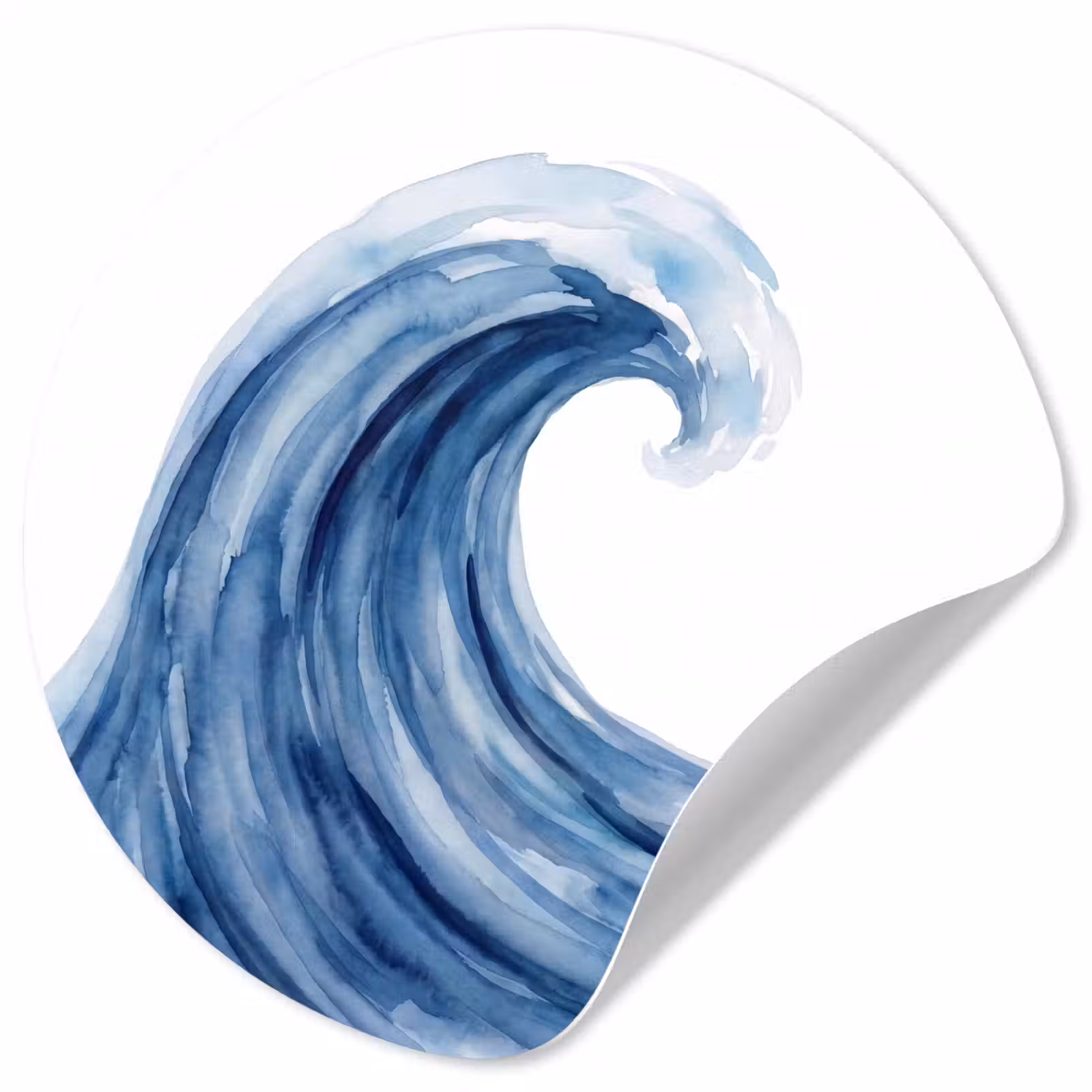 Behangcirkel - Water - Beweging - Natuur - Modern - Blauw — 1