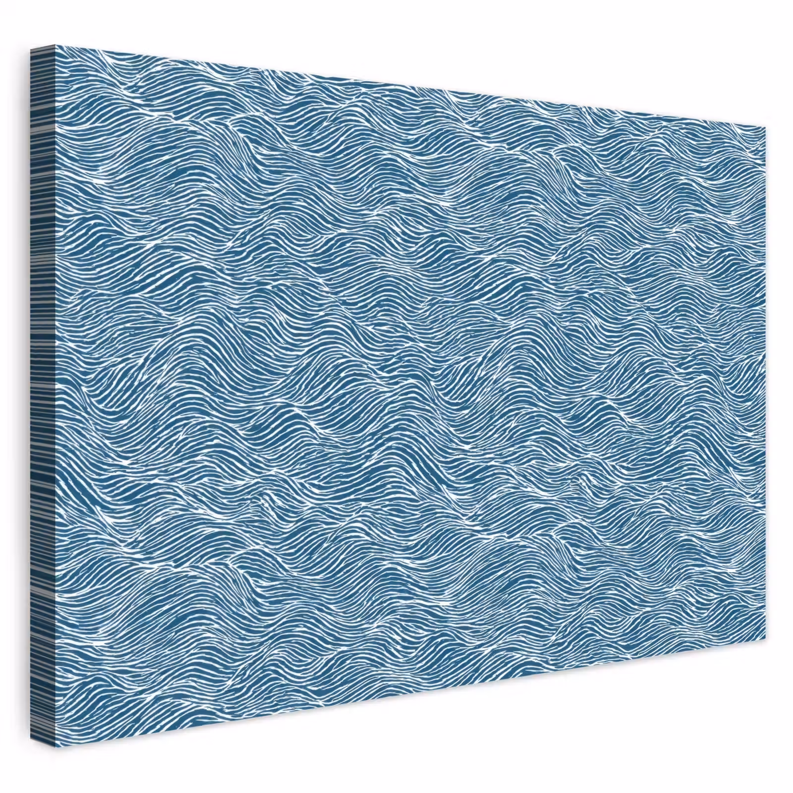 Buiten canvas - Blauw - Wit - Golven - Getekend - Textuur — 1