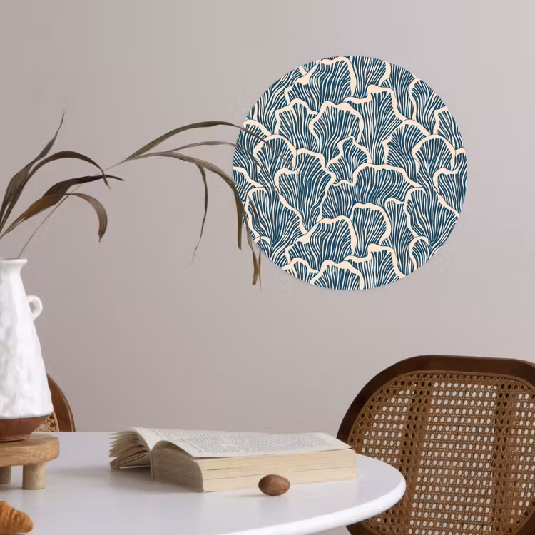 Behangcirkel - Organisch - Blauw - Crème - Schelpen — 4
