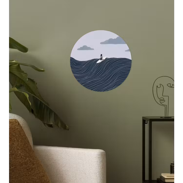 Behangcirkel - Persoon - Surfen - Oceaan - Natuur - Modern — 3