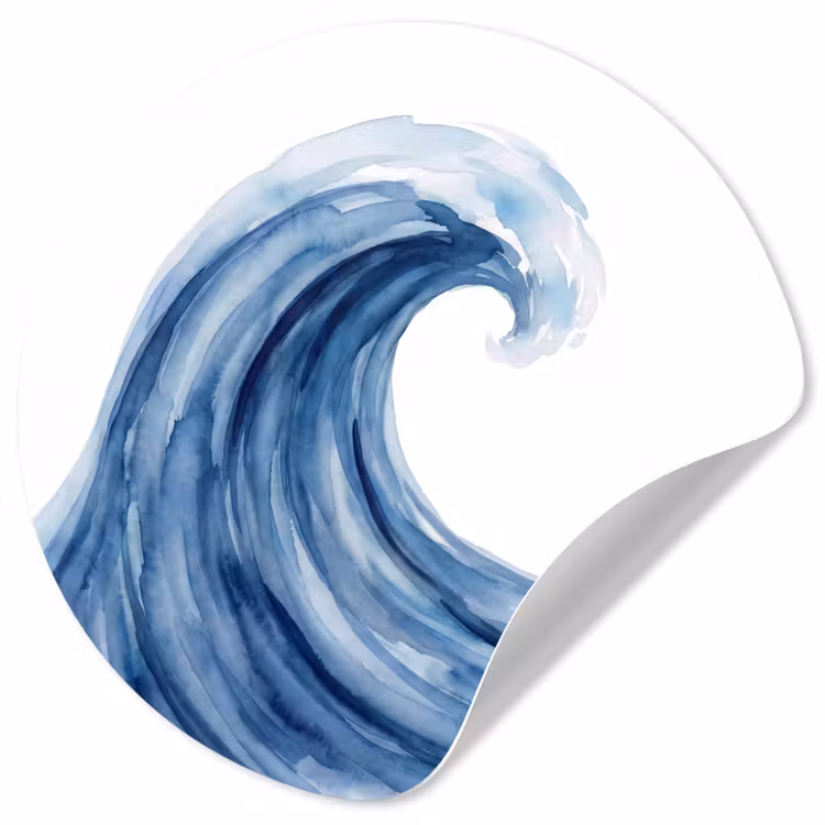 Behangcirkel - Water - Beweging - Natuur - Modern - Blauw — 1