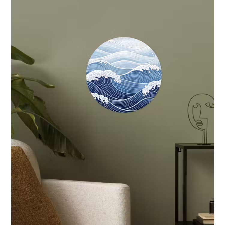 Behangcirkel - Water - Mozaïek - Landschap - Modern - Blauw — 3