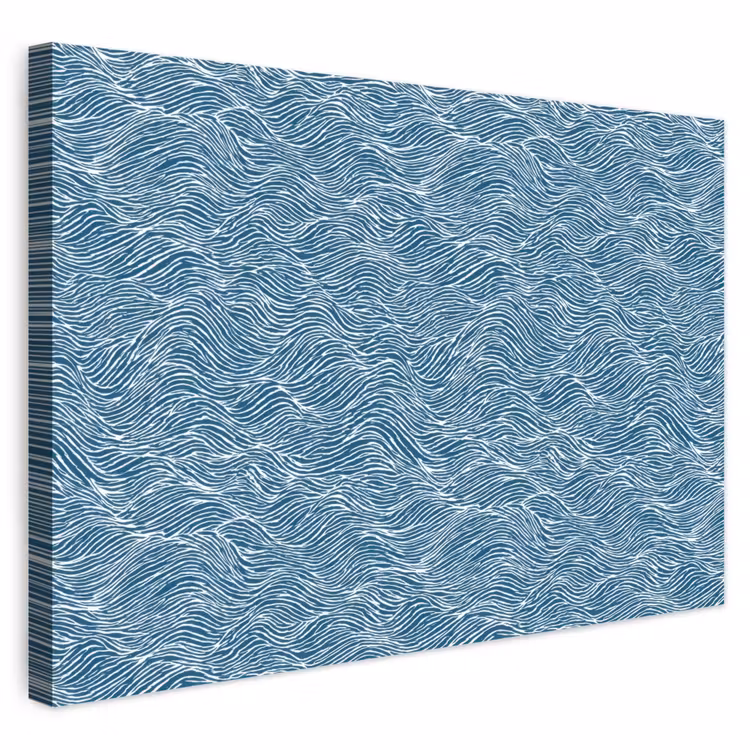 Buiten canvas - Blauw - Wit - Golven - Getekend - Textuur — 1