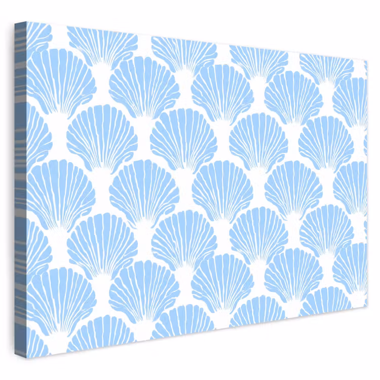 Buiten canvas - Blauw - Wit - Schelpen - Grafisch - Structuur — 1