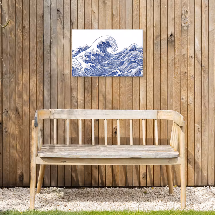 Buiten canvas - Golf - Japans - Zee - Illustratie - Blauw — 3