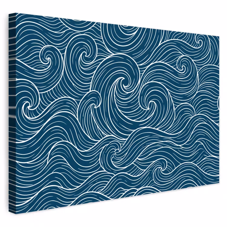 Buiten canvas - Golven - Spiraal - Water - Abstract - Blauw — 1