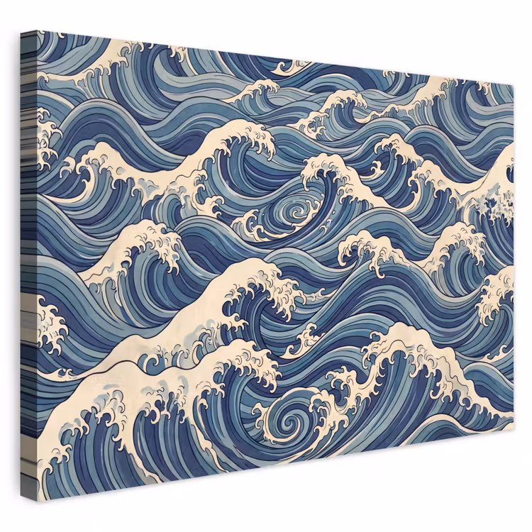 Buiten canvas - Golven - Zee - Natuur - Abstract - Blauw — 1