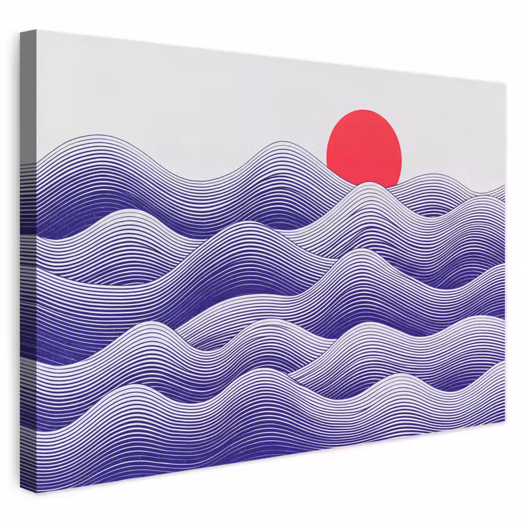 Buiten canvas - Golven - Zon - Natuur - Abstract - Rood — 1