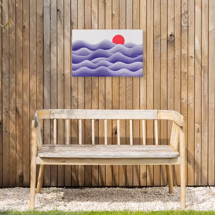 Buiten canvas - Golven - Zon - Natuur - Abstract - Rood — 3