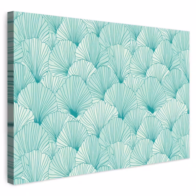 Buiten canvas - Groen - Wit - Ginko - Getekend - Textuur — 1