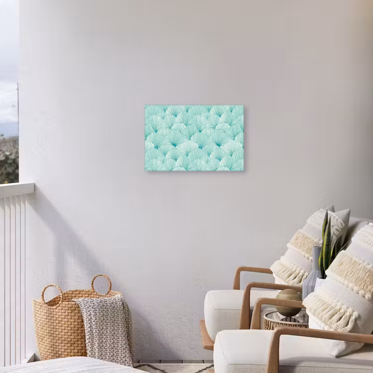 Buiten canvas - Groen - Wit - Ginko - Getekend - Textuur — 4