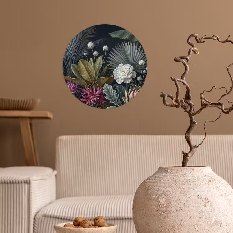 Behangcirkel - Planten - Tropisch - Botanisch - Donker - Groen — 2