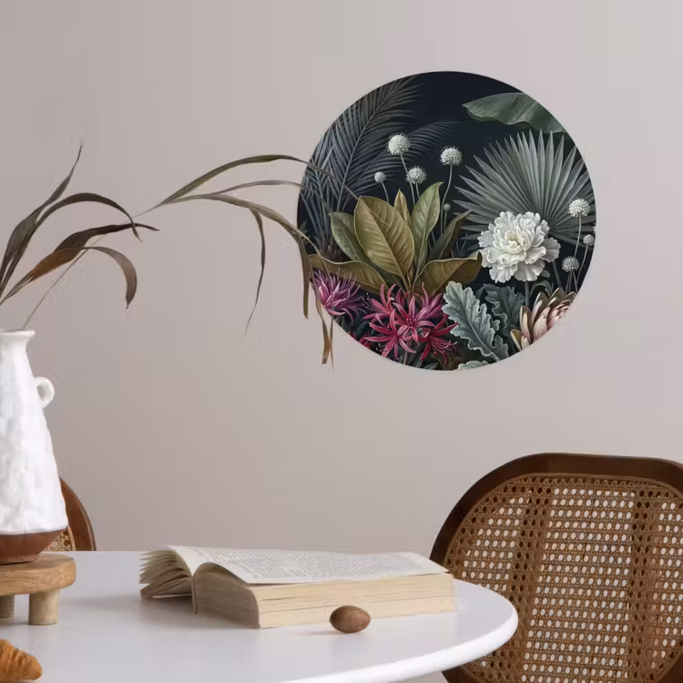 Behangcirkel - Planten - Tropisch - Botanisch - Donker - Groen — 4