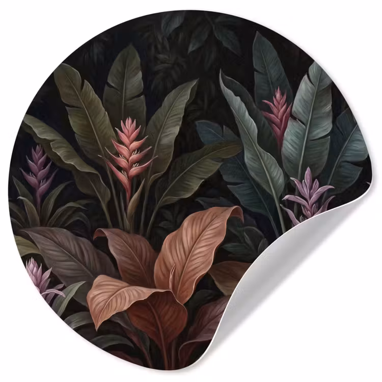 Behangcirkel - Planten - Tropisch - Jungle - Donker - Natuur — 1