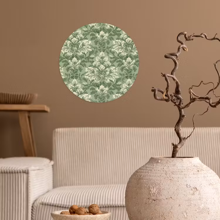 Behangcirkel - Sierlijk - Lichtgroen - Planten - Patroon - Getailleerd — 2