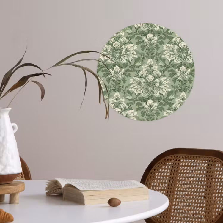 Behangcirkel - Sierlijk - Lichtgroen - Planten - Patroon - Getailleerd — 4