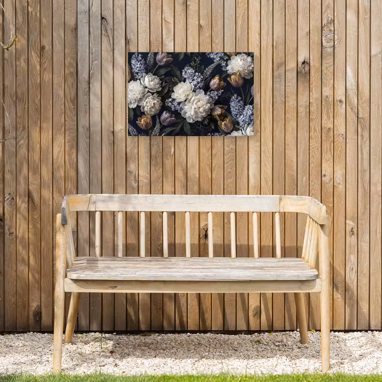 Buiten canvas - Bloemen - Donker - Elegant - Natuur - Wit — 3
