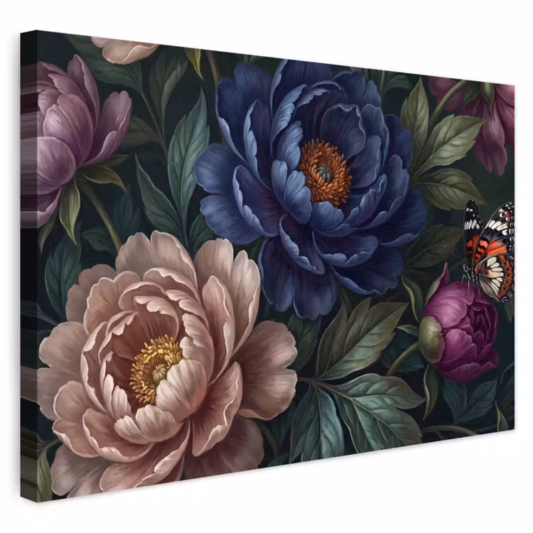 Buiten canvas - Bloemen - Vlinder - Natuur - Modern - Paars — 1