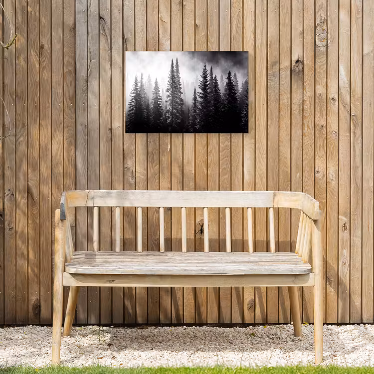 Buiten canvas - Bos - Mist - Winter - Monochroom - Natuur — 3