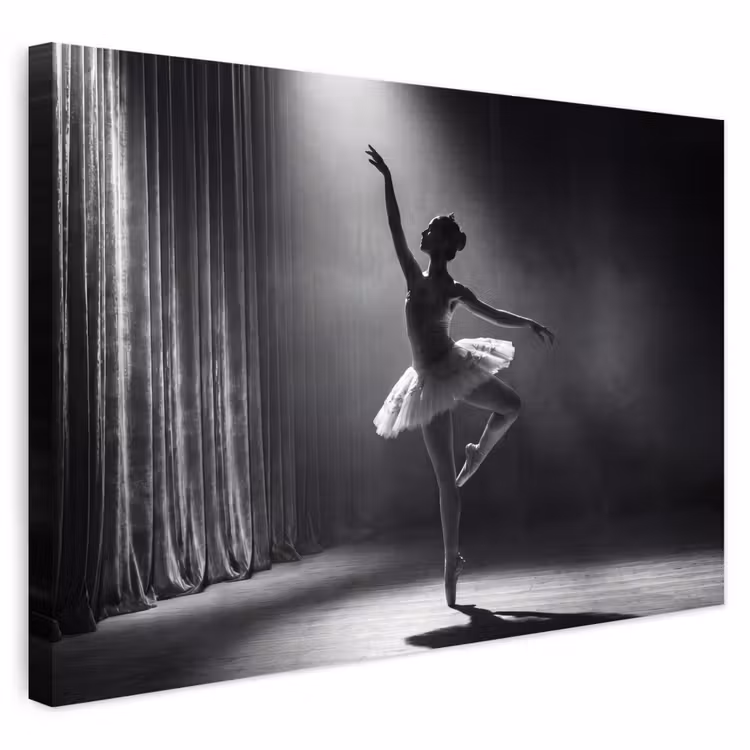 Buiten canvas - Danser - Podium - Zwart-wit - Kunst - Klassiek — 1