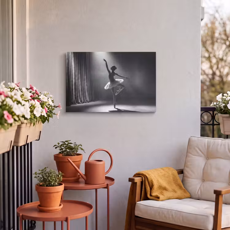 Buiten canvas - Danser - Podium - Zwart-wit - Kunst - Klassiek — 4