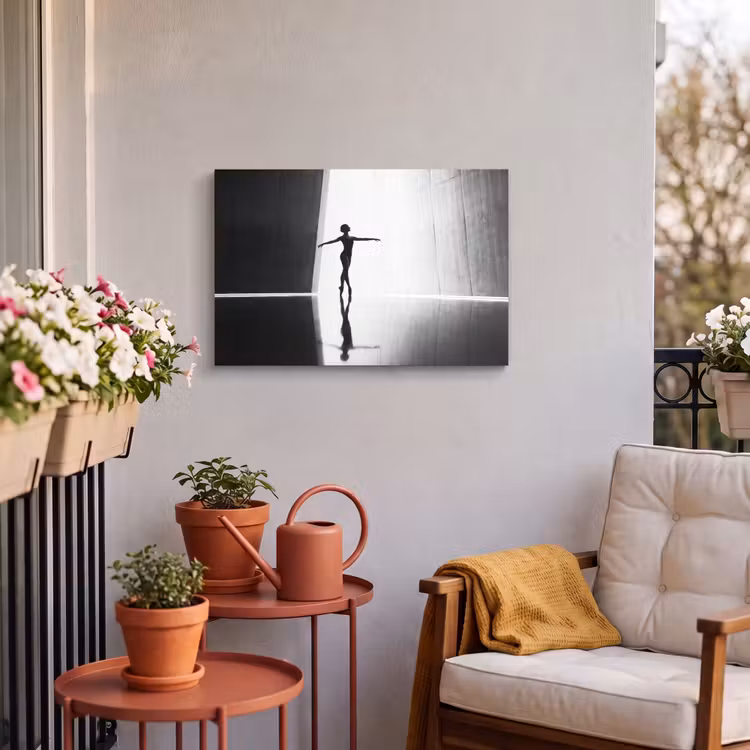 Buiten canvas - Danser - Silhouette - Kunst - Modern - Zwart-wit — 4