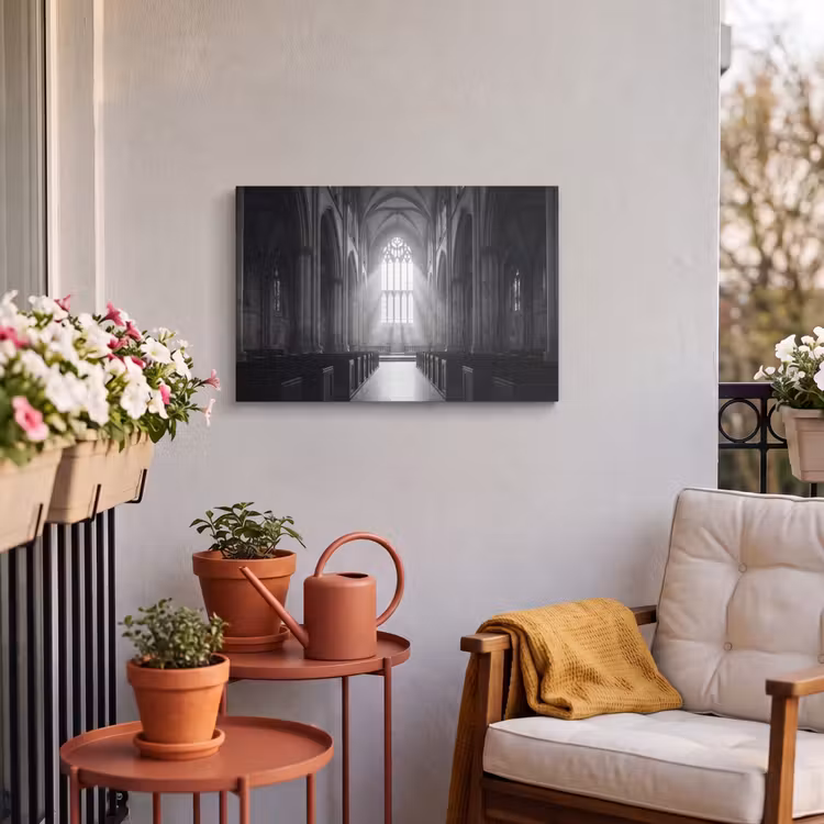 Buiten canvas - Kerk - Interieur - Lichtstralen - Architectuur - Klassiek — 3