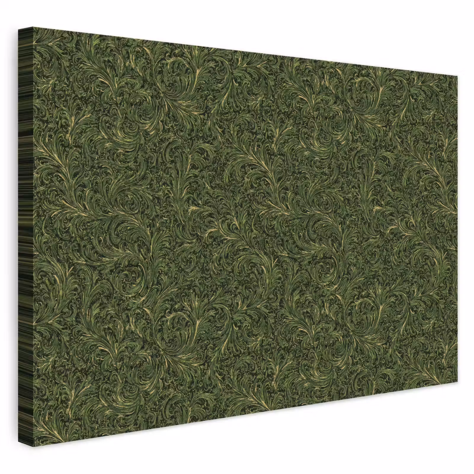 Buiten canvas - Donker - Groen - Krullend - Botanisch — 1