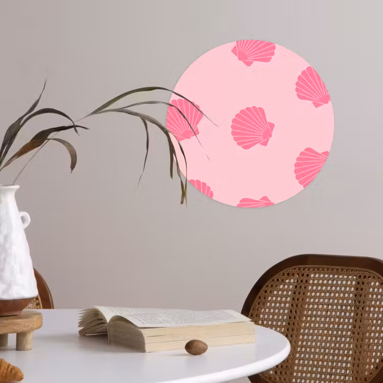 Behangcirkel - Schelp - Patroon - Zee - Modern - Roze — 4