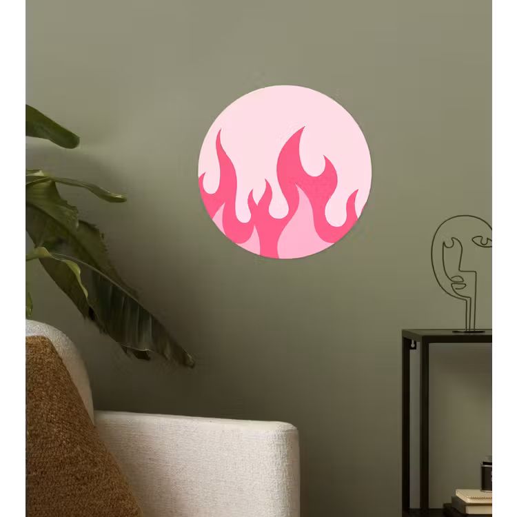 Behangcirkel - Vlammen - Patroon - Abstract - Modern - Roze — 3