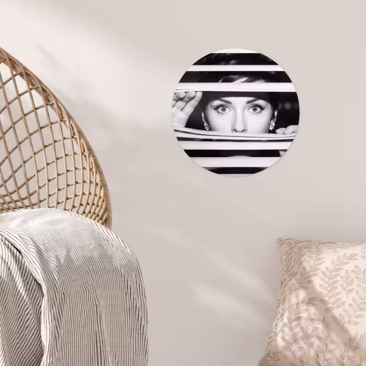 Behangcirkel - Vrouw - Jaloezieën - Portret - Zwart-wit — 5