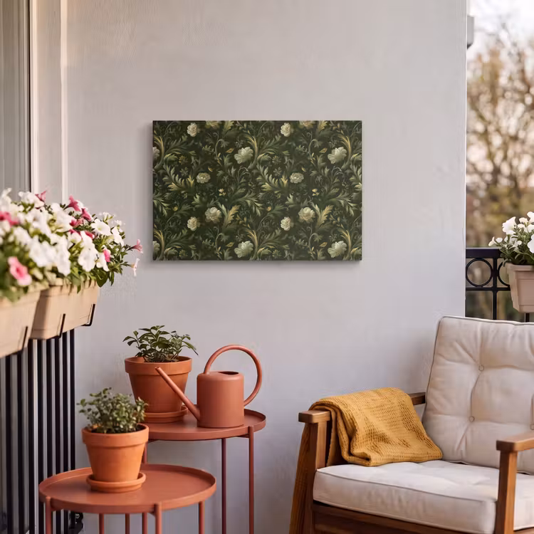 Buiten canvas - Botanisch - Naadloos - Bloemen — 4