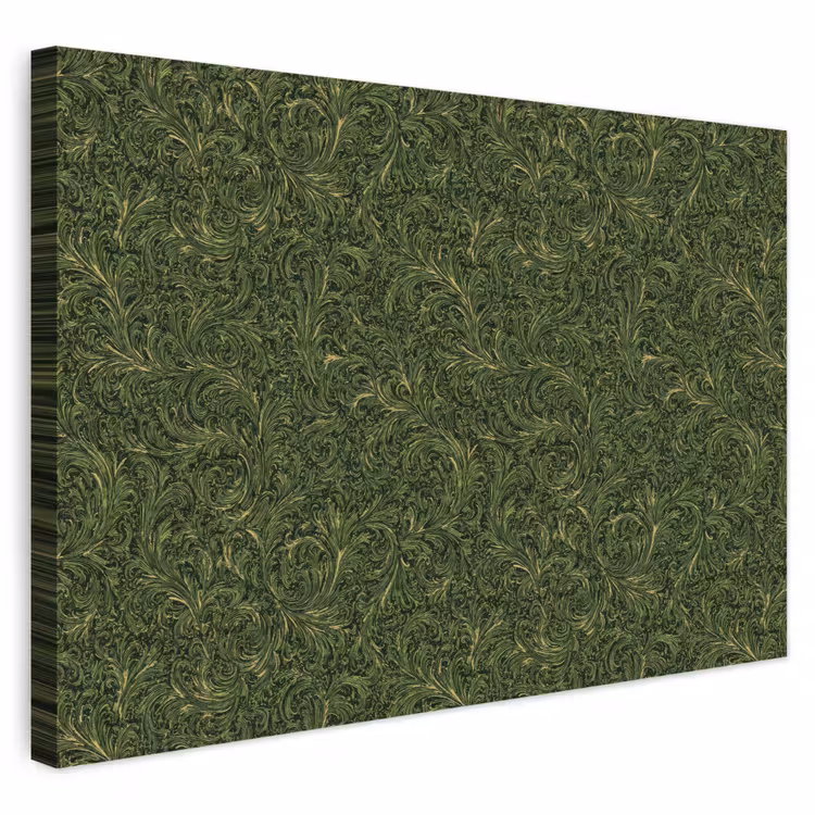Buiten canvas - Donker - Groen - Krullend - Botanisch — 1