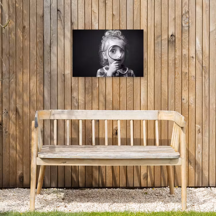 Buiten canvas - Kind - Vergrootglas - Portret - Zwart-wit — 3