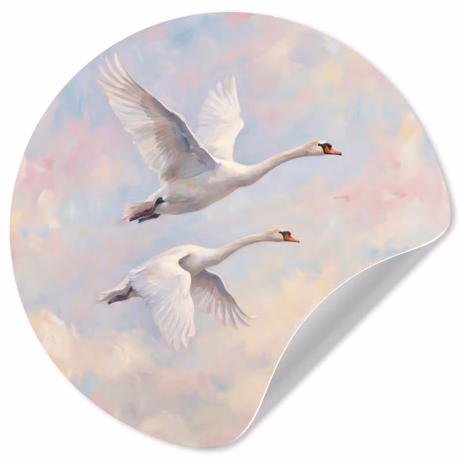 Behangcirkel - Vogel - Vliegend - Lucht - Modern - Pastel — 1