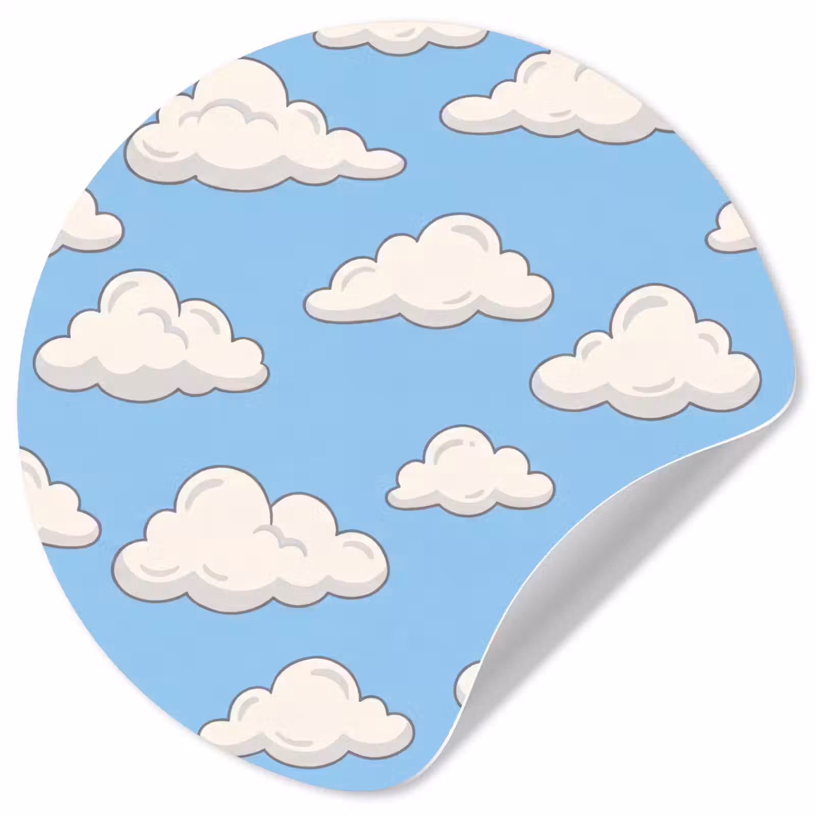 Behangcirkel - Wolk - Cartoon - Lucht - Blauw - Wit — 1