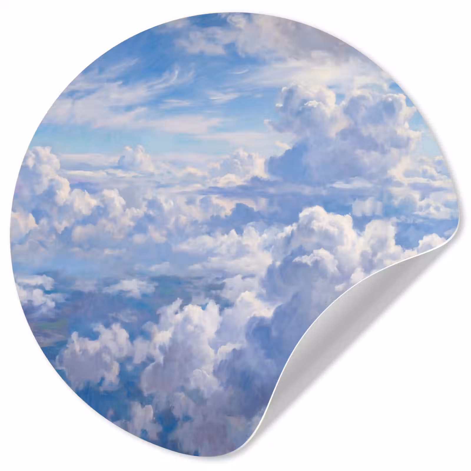 Behangcirkel - Wolken - Lucht - Natuur - Abstract - Blauw — 1