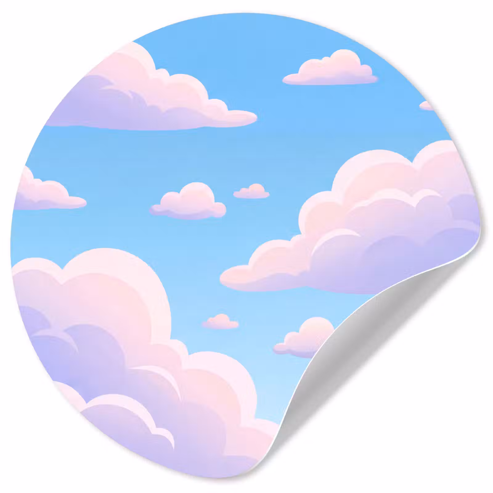Behangcirkel - Wolken - Roze - Blauw - Natuur - Modern — 1