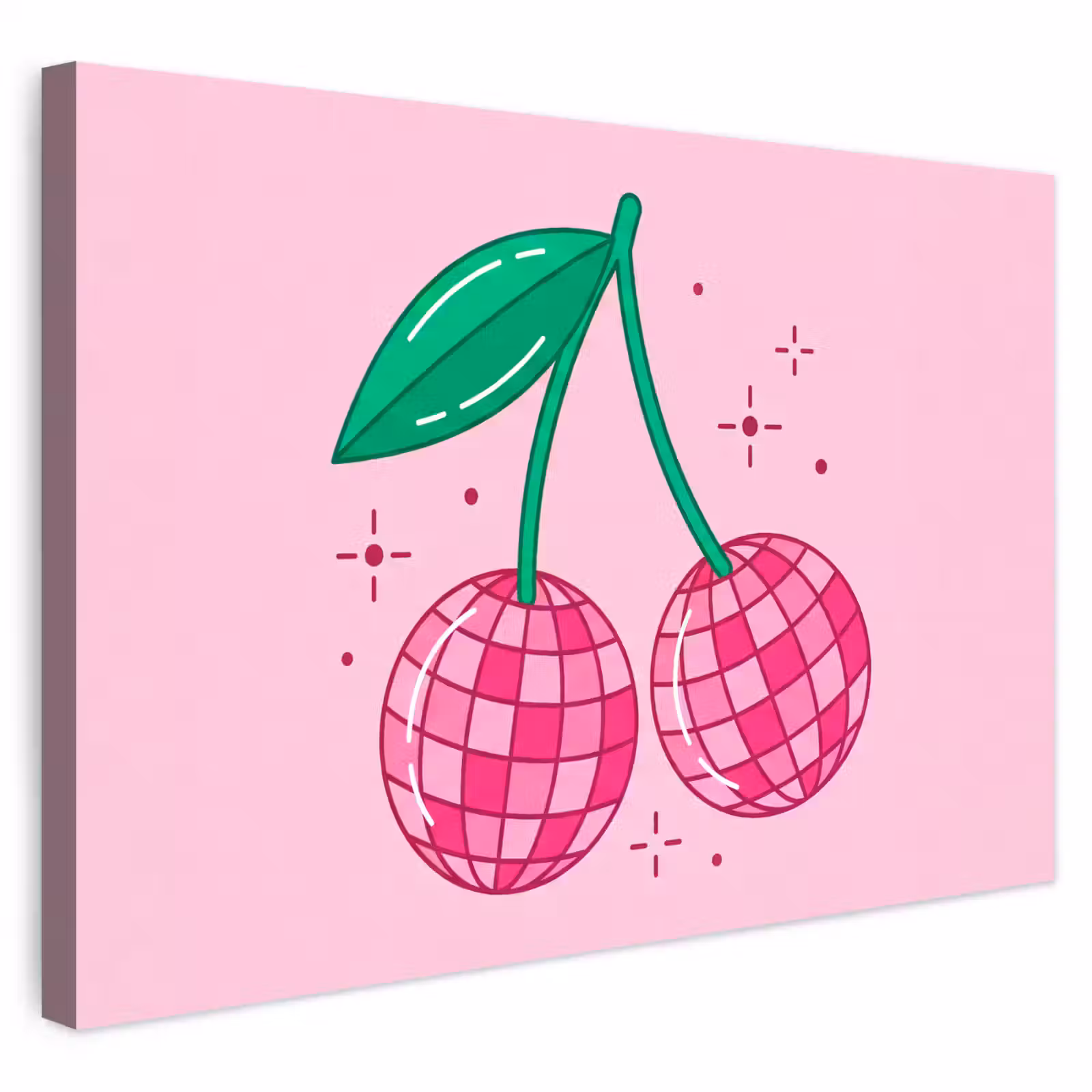 Buiten canvas - Decoratie - Disco-bal - Feest - Roze — 1