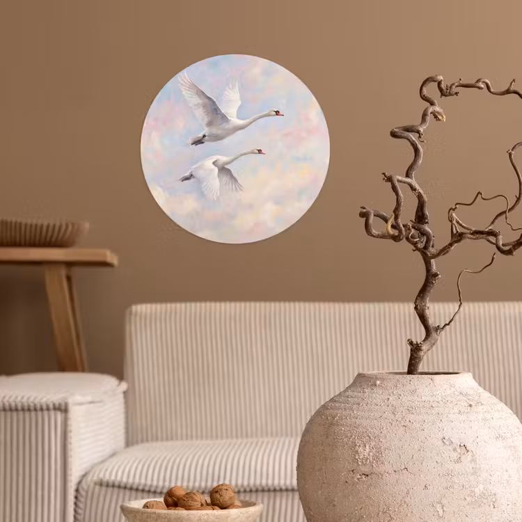 Behangcirkel - Vogel - Vliegend - Lucht - Modern - Pastel — 2