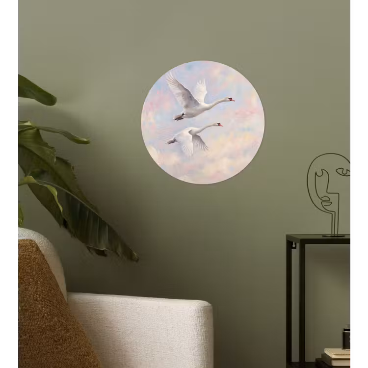 Behangcirkel - Vogel - Vliegend - Lucht - Modern - Pastel — 3
