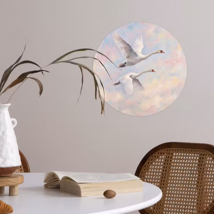 Behangcirkel - Vogel - Vliegend - Lucht - Modern - Pastel — 4