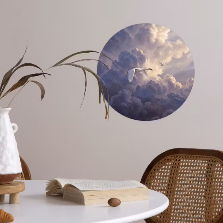 Behangcirkel - Vogel - Vliegend - Natuur - Wit - Wolken — 4