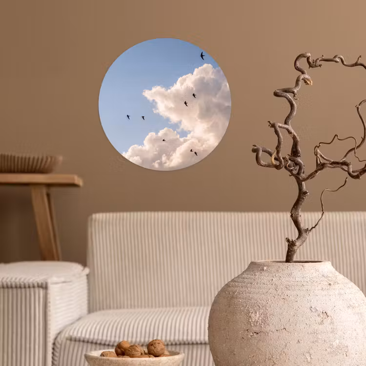 Behangcirkel - Vogel - Vlucht - Wolken - Natuur - Blauw — 2